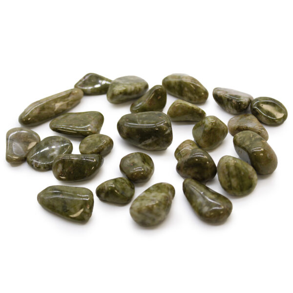 Sachet de 24 petites pierres roulées africaines - Flocon de neige Epidote- Vendu par 1