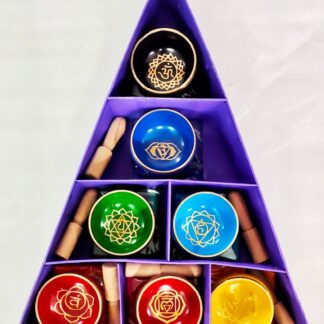 Coffret cadeau bol chantant pyramide des chakras- Vendu par 1