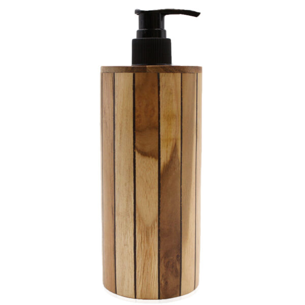 Distributeur de Savon en Teck Naturel - Rond- Vendu par 1 – Image 3