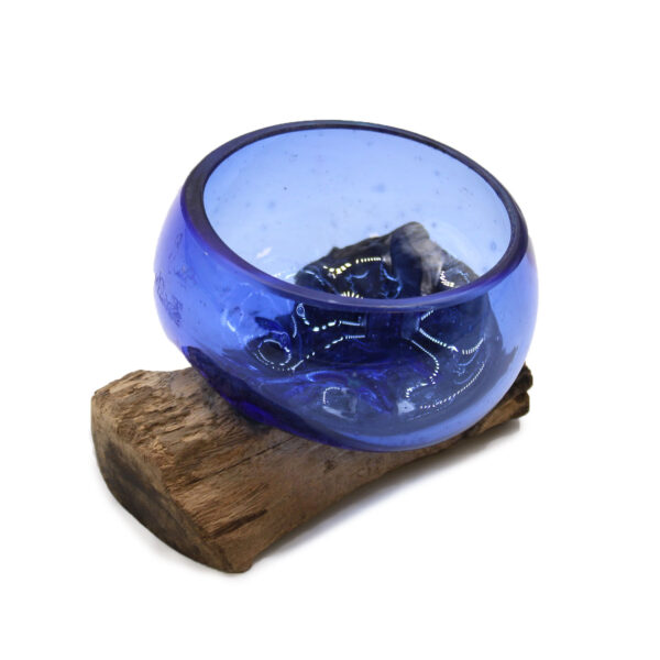 Molton Glass Mini Bol Bleu sur Bois- Vendu par 1 – Image 2