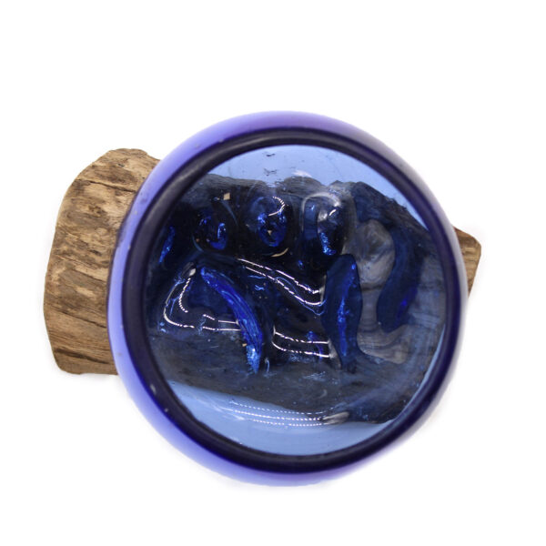 Molton Glass Mini Bol Bleu sur Bois- Vendu par 1 – Image 3