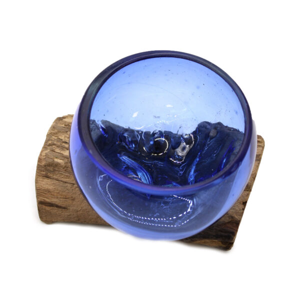 Molton Glass Mini Bol Bleu sur Bois- Vendu par 1 – Image 4
