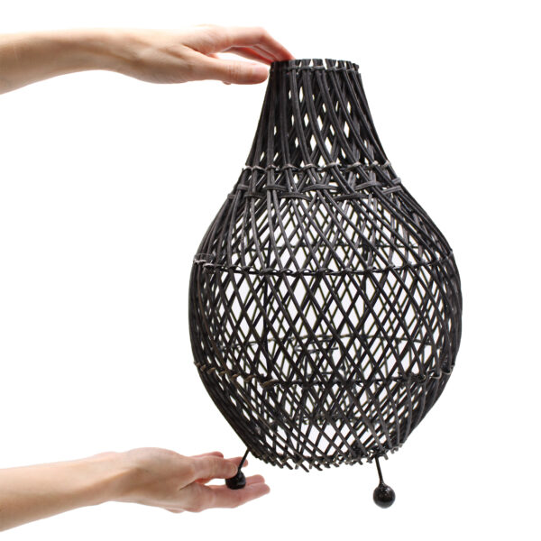 Lampes de table en rotin - Noir- Vendu par 1 – Image 3