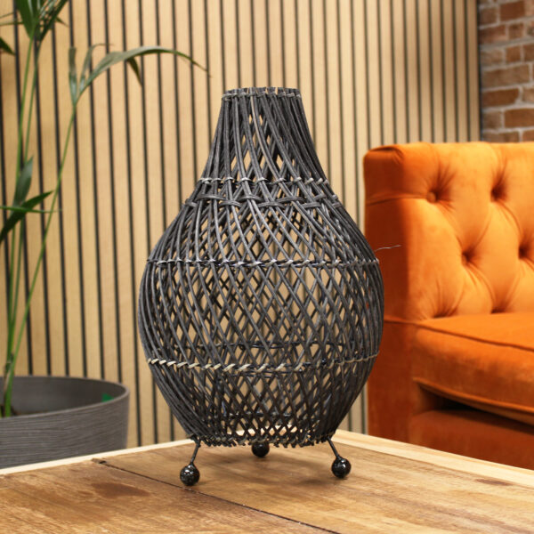 Lampes de table en rotin - Noir- Vendu par 1 – Image 4
