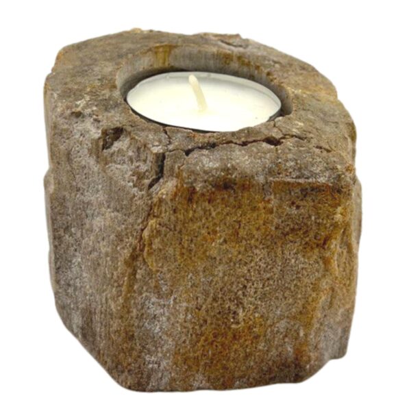 Bougeoir en bois pétrifié - Simple bas- Vendu par 1