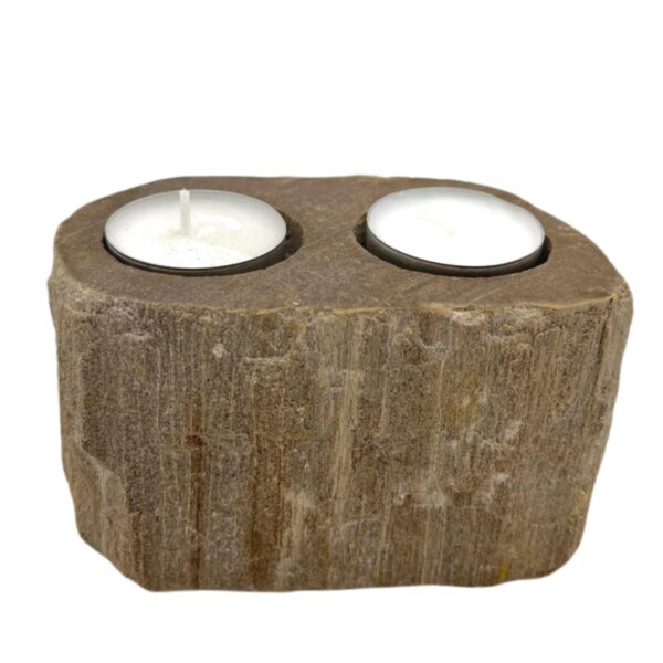 Bougeoir en Bois Pétrifié - Double- Vendu par 1 – Image 4
