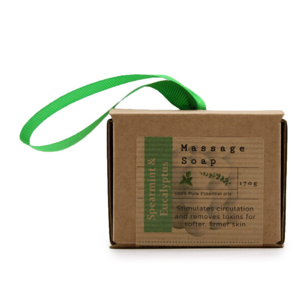 Savons de massage uniques en boîte - Menthe verte et eucalyptus- Vendu par 1