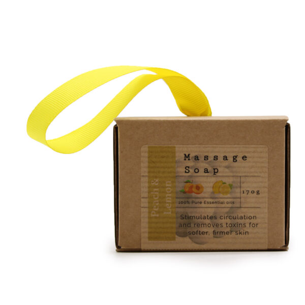 Savons de Massage Uniques en Boîte - Pêche et Citron- Vendu par 1