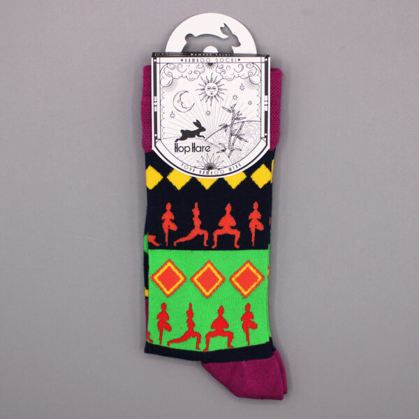 Chaussettes en bambou Hop Hare (41-46) - Poses de yoga- Vendu par 1 – Image 2