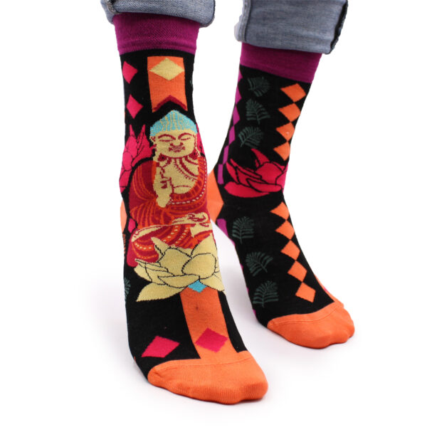 Chaussettes en Bambou Hop Lièvre (41-46) - Bouddha Rose & Lotus- Vendu par 1 – Image 2