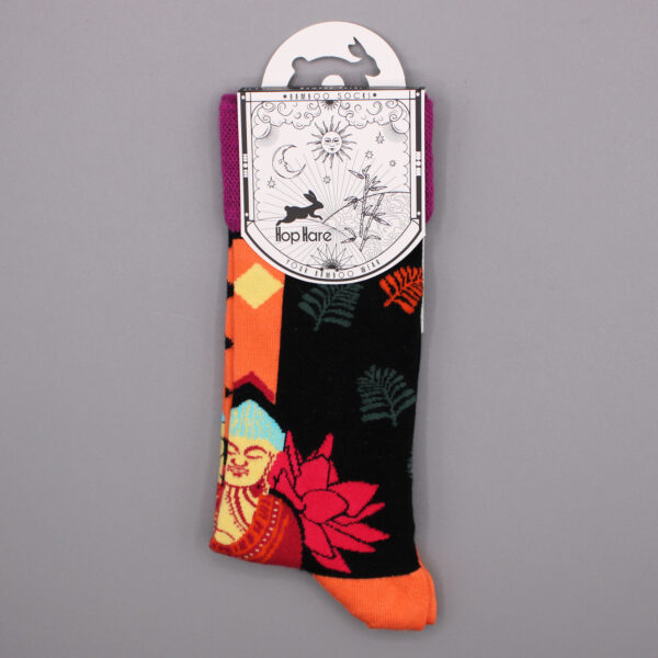 Chaussettes en Bambou Hop Lièvre (41-46) - Bouddha Rose & Lotus- Vendu par 1 – Image 3