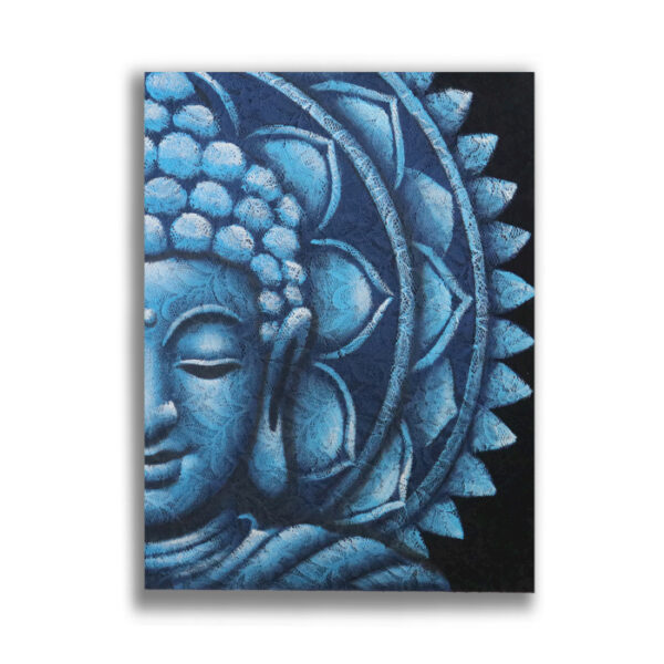 Mandala Demi Bouddha Bleu 60x80cm- Vendu par 1