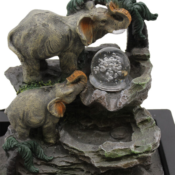 Fontaine d'eau de table - 30 cm - Famille d'éléphants- Vendu par 1 – Image 2