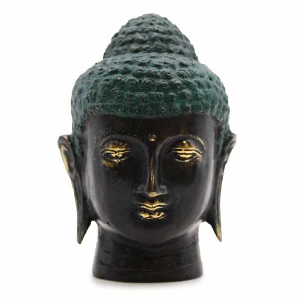 Tête de Bouddha moyenne en laiton antique- Vendu par 1 – Image 2