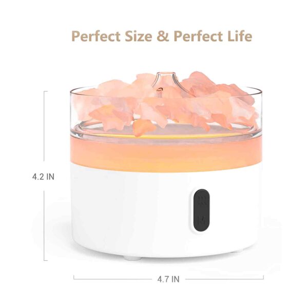 Diffuseur d'arômes de sel de l'Himalaya - Veilleuse - USB-C - Effet Flamme (Sel inclus)- Vendu par 1 – Image 3
