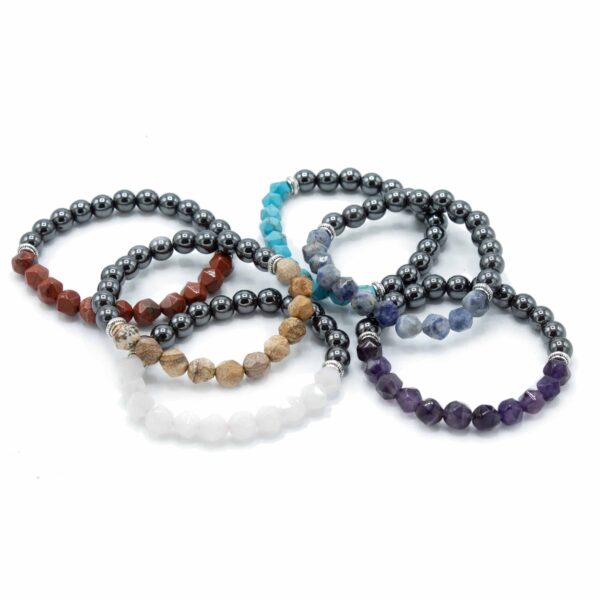 Bracelet Pierres Précieuses Facettes - Jaspe Tableau Magnétique- Vendu par 1 – Image 4