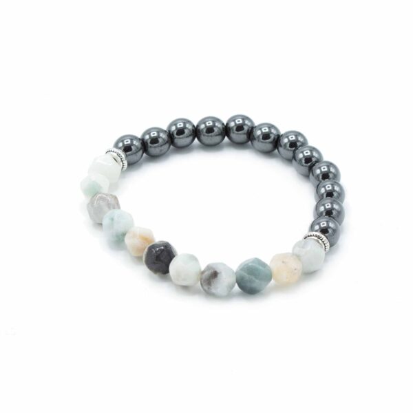 Bracelet Pierres Précieuses Facettes - Jade Montagne Magnétique- Vendu par 1 – Image 2