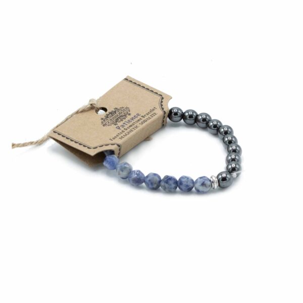 Bracelet Pierres Précieuses Facettes - Sodalite Magnétique- Vendu par 1