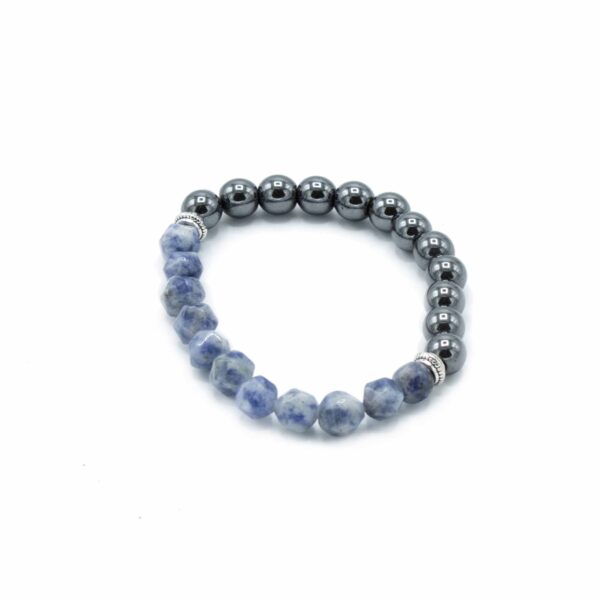 Bracelet Pierres Précieuses Facettes - Sodalite Magnétique- Vendu par 1 – Image 2