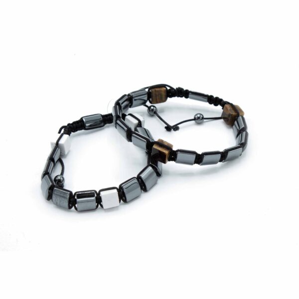 Bracelet Shamballa Hématite Magnétique - Crânes Hexagonaux- Vendu par 1 – Image 4