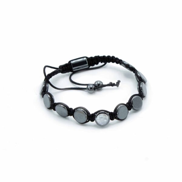 Bracelet Shamballa en Hématite Magnétique - Plats Ronds- Vendu par 1 – Image 2