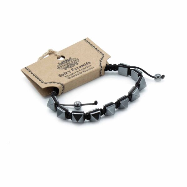 Bracelet Shamballa Hématite Magnétique - Pyramides Spiky- Vendu par 1