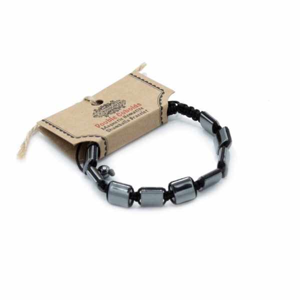 Bracelet Shamballa Hématite Magnétique - Doubles Cuboïdes- Vendu par 1