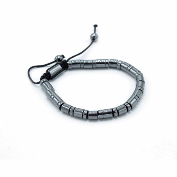Bracelet Shamballa Hématite Magnétique - Cylindres & Cercles- Vendu par 1 – Image 2
