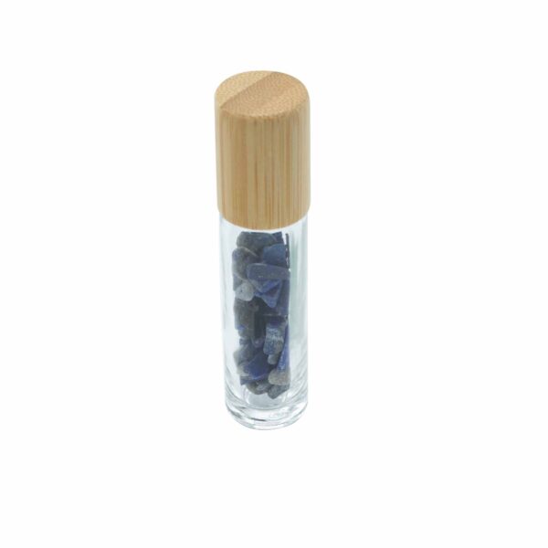 Bouteille roulante dhuile essentielle de pierre précieuse - Sodalite - Bouchon en bois + Embout de rouleau de pierre précieuse pour bouteille de 5 ml - Sodalite- Vendu par 1 – Image 4