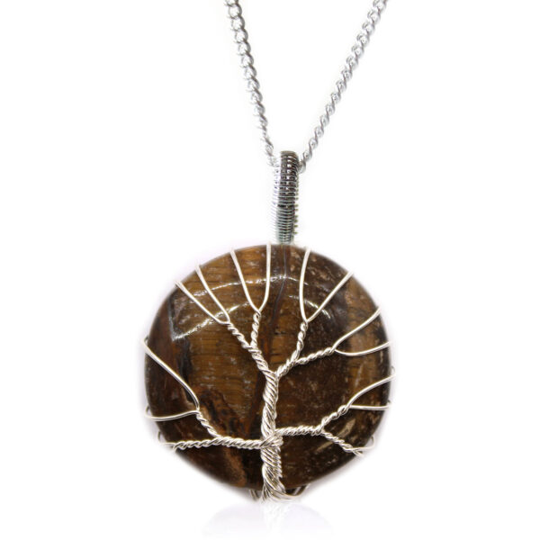 Collier de Pierres Précieuses Arbre de Vie - Oeil de Tigre- Vendu par 1