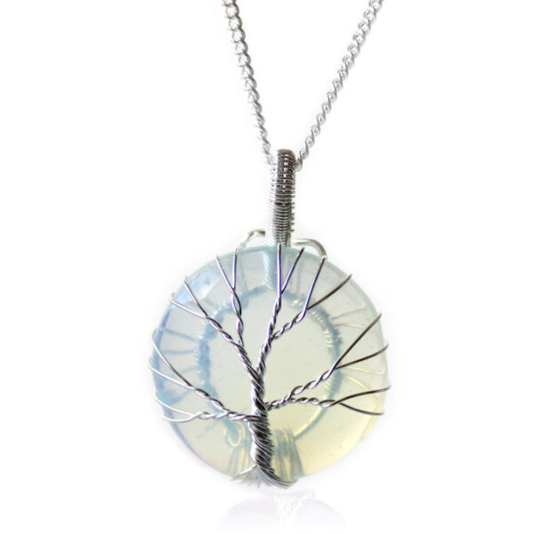 Collier de pierres précieuses Arbre de Vie - Opalite- Vendu par 1