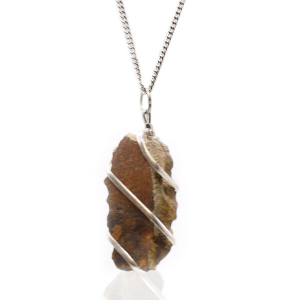 Collier de pierres précieuses enveloppées en cascade - Oeil de tigre brut- Vendu par 1