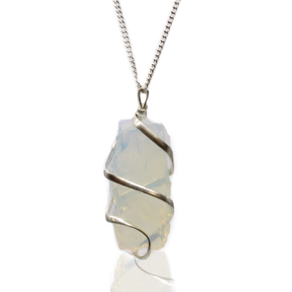 Collier enveloppé en cascade - Opalite brute- Vendu par 1