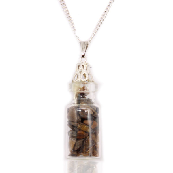 Collier de pierres précieuses en bouteille - Oeil de Tigre- Vendu par 1