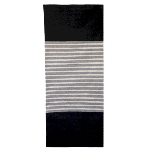 Tapis Indien en Coton - 70x170cm - Noir / Gris- Vendu par 1