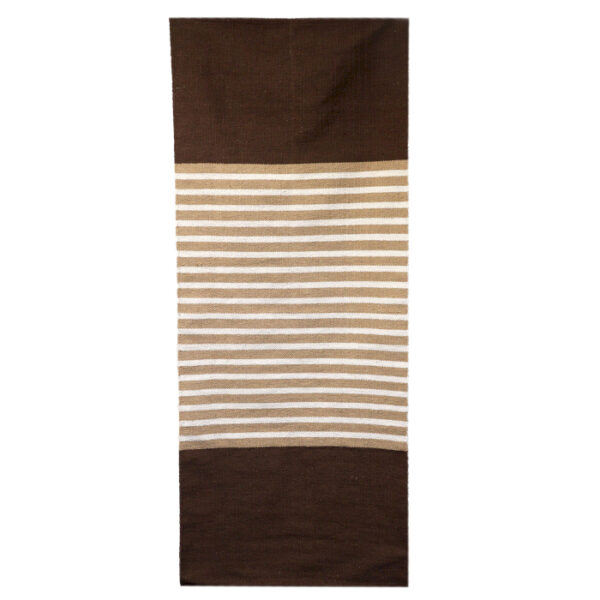 Tapis Indien en Coton - 70x170cm - Marron Foncé / Beige- Vendu par 1