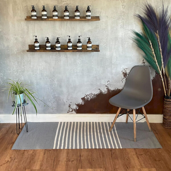 Tapis Indien en Coton - 70x170cm - Gris- Vendu par 1 – Image 2