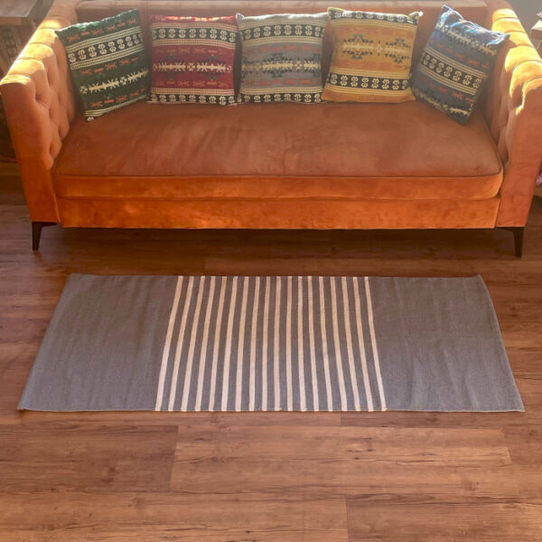 Tapis Indien en Coton - 70x170cm - Gris- Vendu par 1 – Image 4