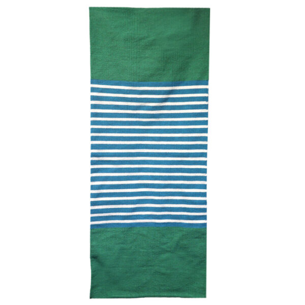 Tapis Indien en Coton - 70x170cm - Bleu/Vert- Vendu par 1
