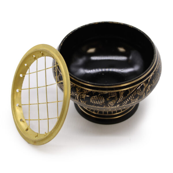 Brûleur à charbon en laiton avec dessous de verre- Vendu par 1 – Image 3
