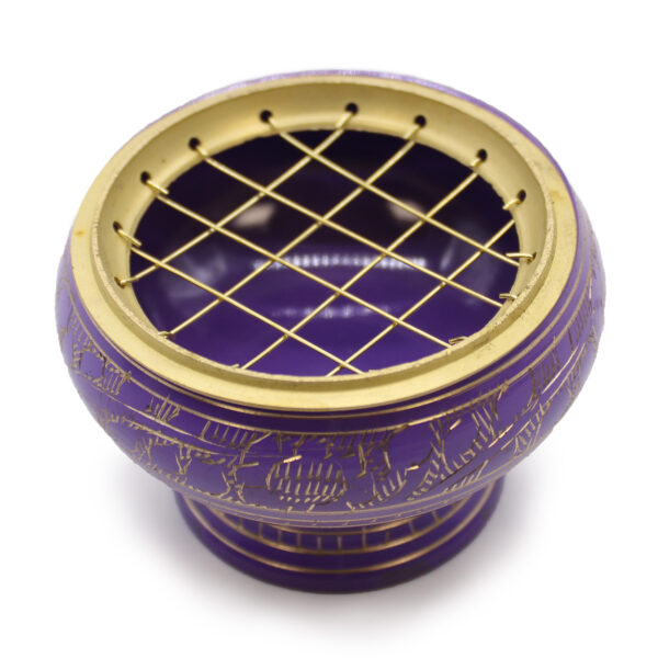 Grand pot d'encens au charbon de bois Chakra - Couronne- Vendu par 1 – Image 2