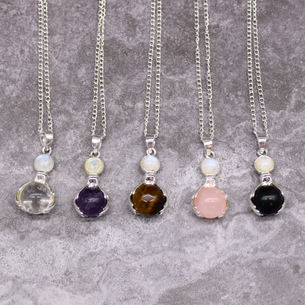 Pendentif Mains de Guérison en Pierres Précieuses - Quartz Rose- Vendu par 1 – Image 4