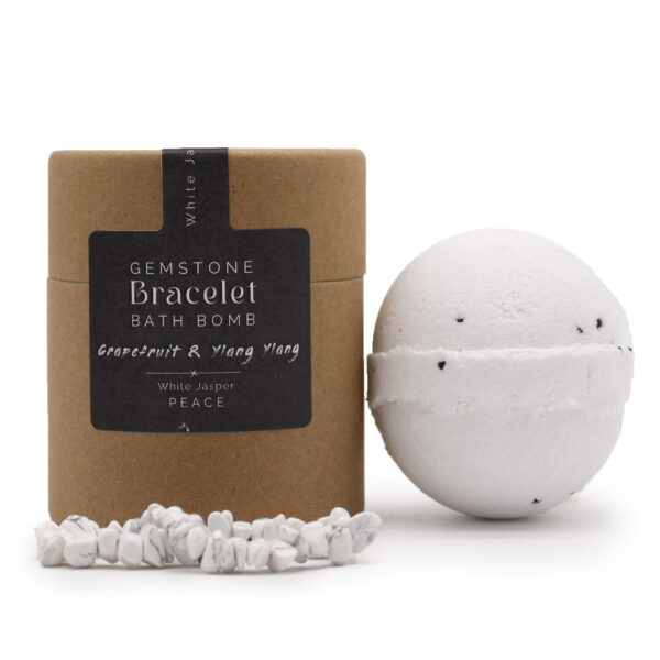 Bombe de bain de bracelet de gemme de jaspe blanc- Vendu par 1
