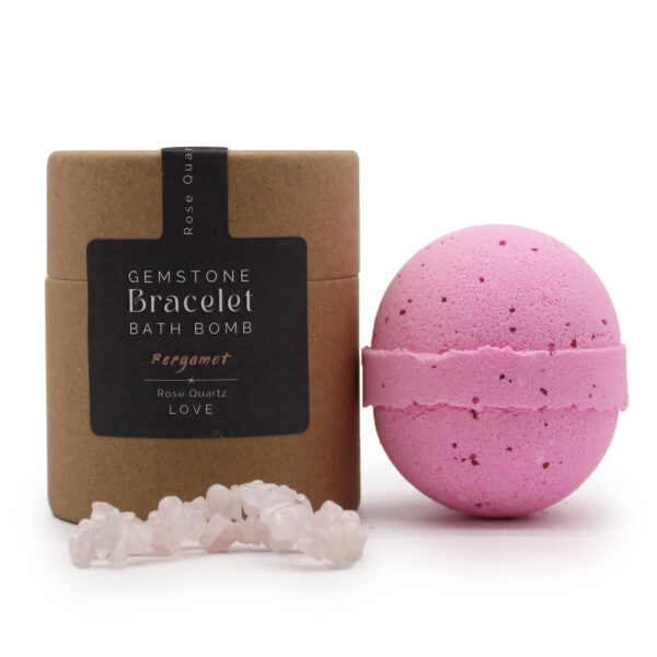 Bombe de bain de bracelet de gemme de quartz rose- Vendu par 1