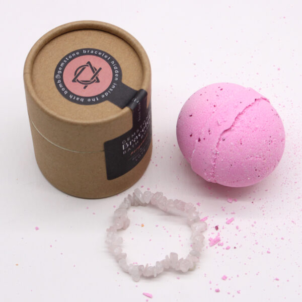 Bombe de bain de bracelet de gemme de quartz rose- Vendu par 1 – Image 3