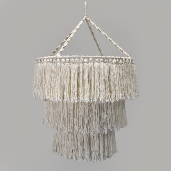 Lustre doux en macramé - Naturel- Vendu par 1 – Image 3