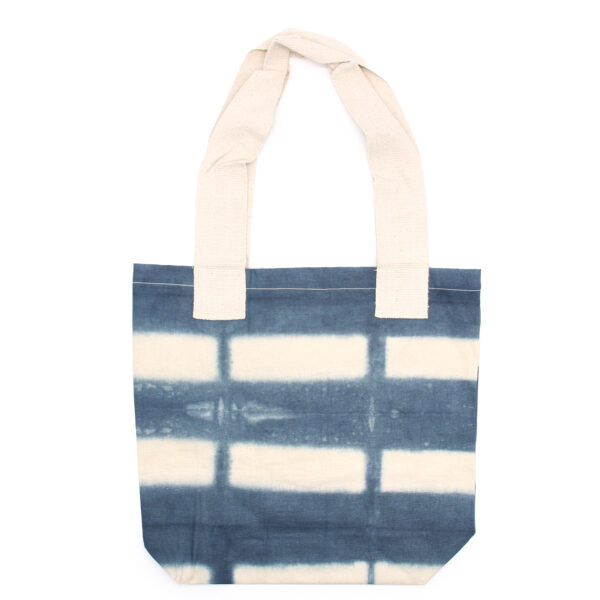 Sac en Coton Tye-Dye Naturel (8oz) - 38x42x12cm - Blocs Gris - Poignée Naturelle- Vendu par 1