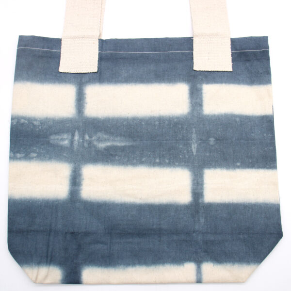 Sac en Coton Tye-Dye Naturel (8oz) - 38x42x12cm - Blocs Gris - Poignée Naturelle- Vendu par 1 – Image 4