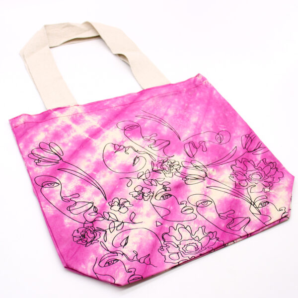 Sac en coton Tye-Dye (6oz) - 38x42x12cm - Pretty Face - Magento - Anse Naturelle- Vendu par 1 – Image 3