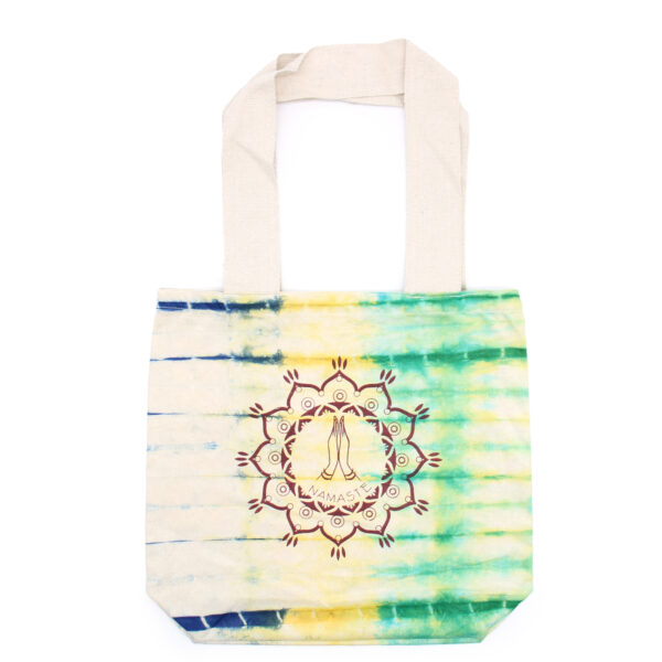 Sac en coton Tye-Dye (6oz) - 38x42x12cm - Namaste Hands - Multi - Anse Naturelle- Vendu par 1